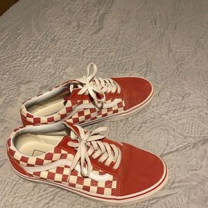 Men’s red checkers Vans